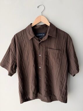Abercrombie & Fitch Chocolate Brown Short-Sleeve Button-Down Shirt